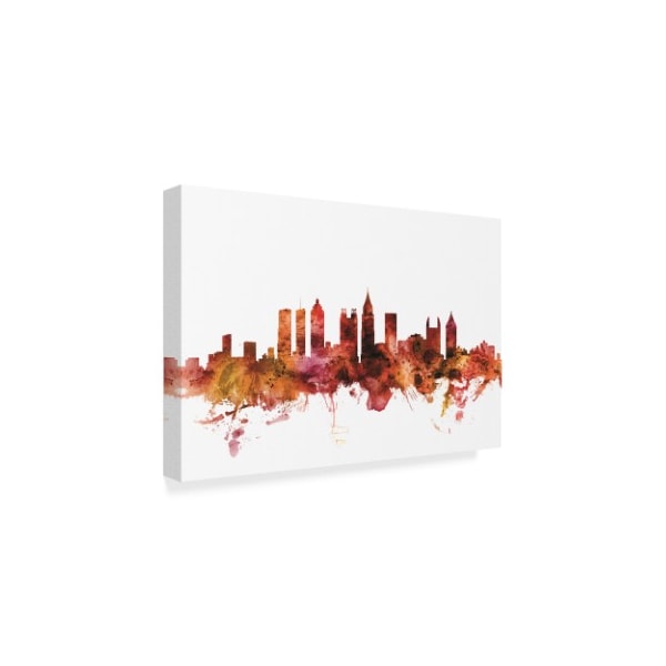 Michael Tompsett 'Atlanta Georgia Skyline Red Ii' Canvas Art,30x47